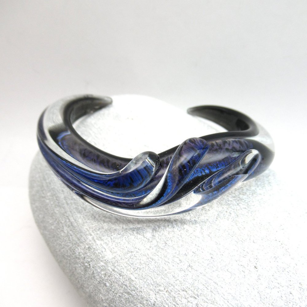 Blue Dichro Glass cuff bracelet